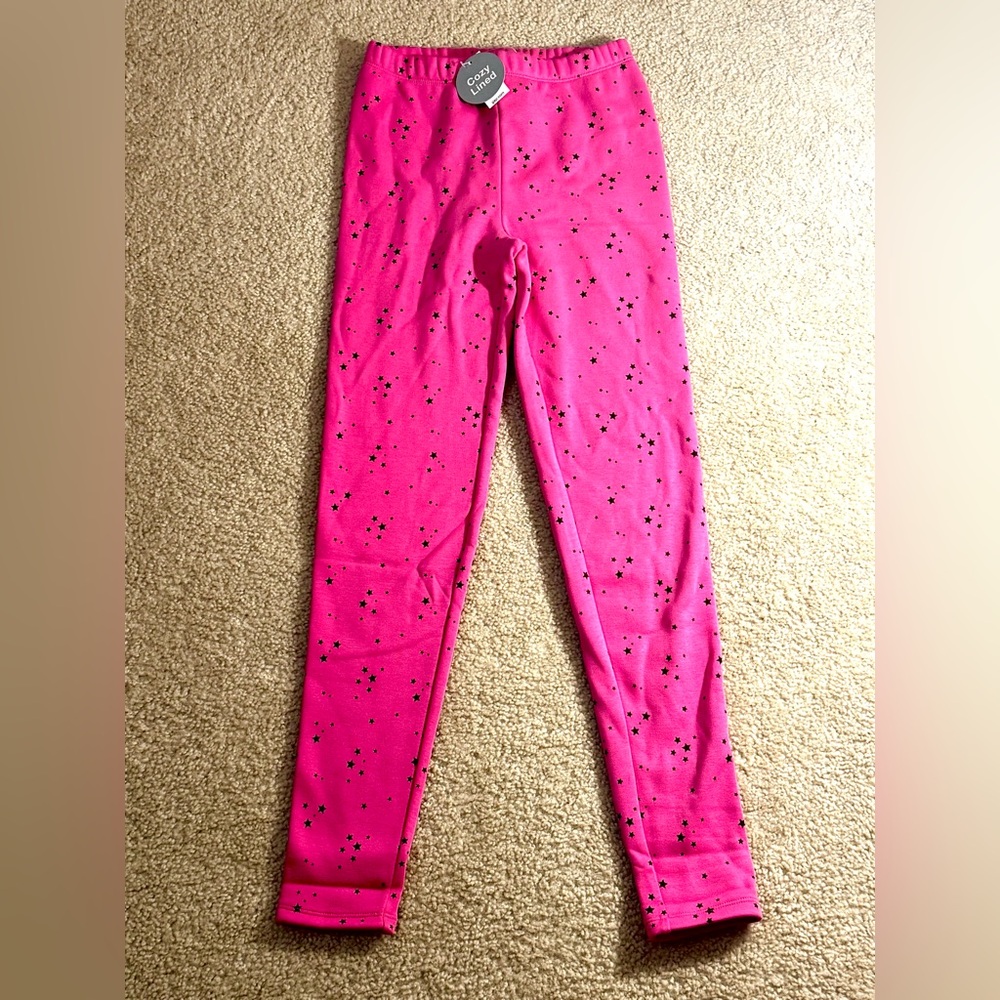 GAP KIDS Pink Star Patterned Fleece Leggings size XXL